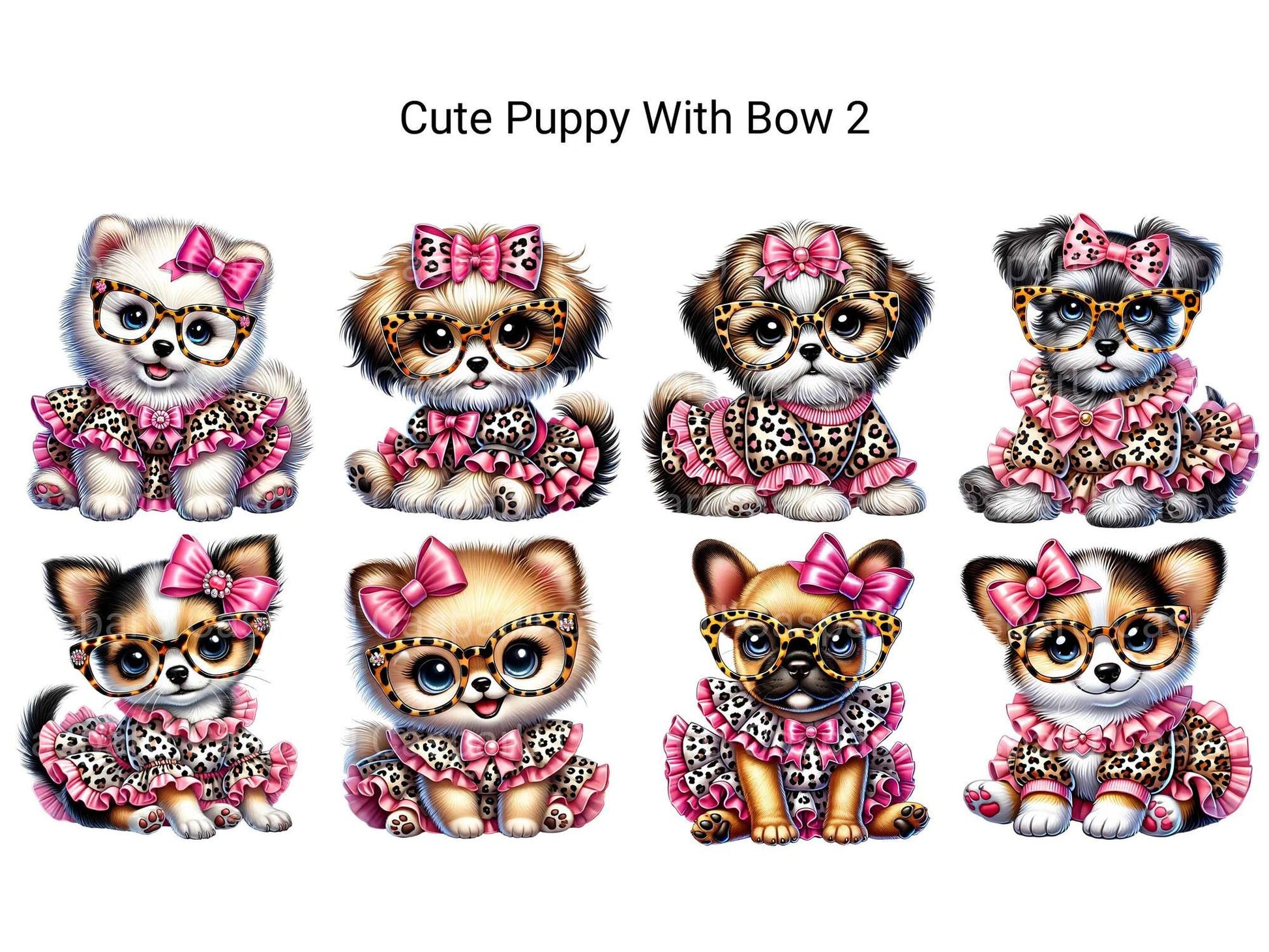 Cute Puppy with Bow 2 - CraftNest - Digital Crafting and Art
