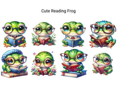 Cute Reading Frog - CraftNest - Digital Crafting and Art