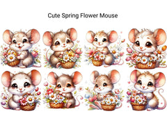 Cute Spring Flower Mouse - CraftNest - Digital Crafting and Art