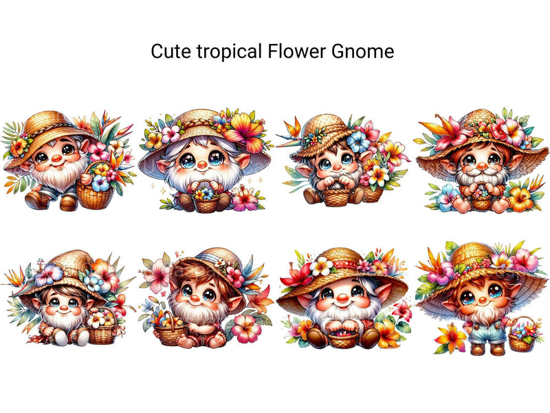 Cute Tropical Flower Gnome - CraftNest - Digital Crafting and Art