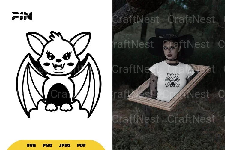 Cute and Kawaii Bat SVG Bundle - CraftNest - Digital Crafting and Art
