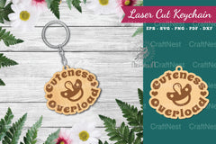Cuteness Overload Laser Cut Keychain Design Bundle - CraftNest - Digital Crafting and Art
