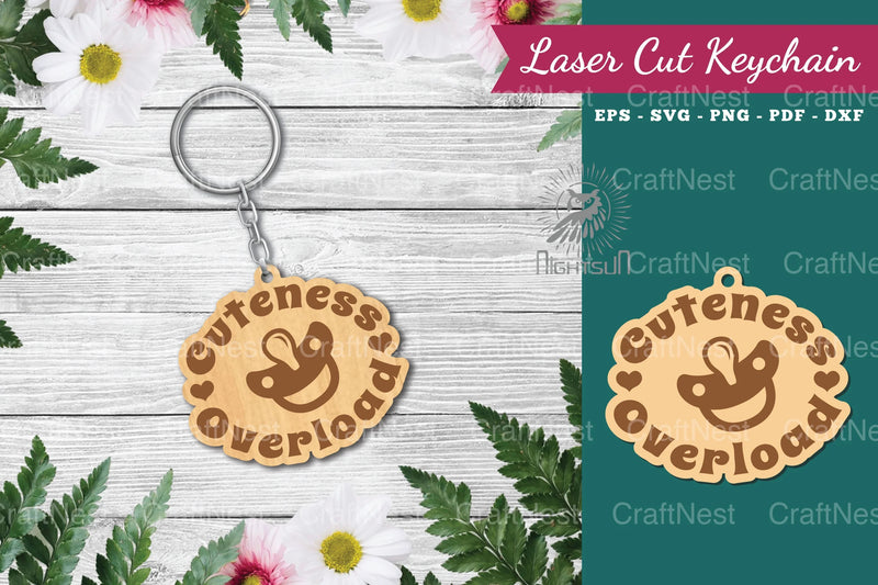 Cuteness Overload Laser Cut Keychain Design Bundle - CraftNest - Digital Crafting and Art
