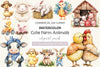 Cute On The Farm Animals Clipart Bundle 2