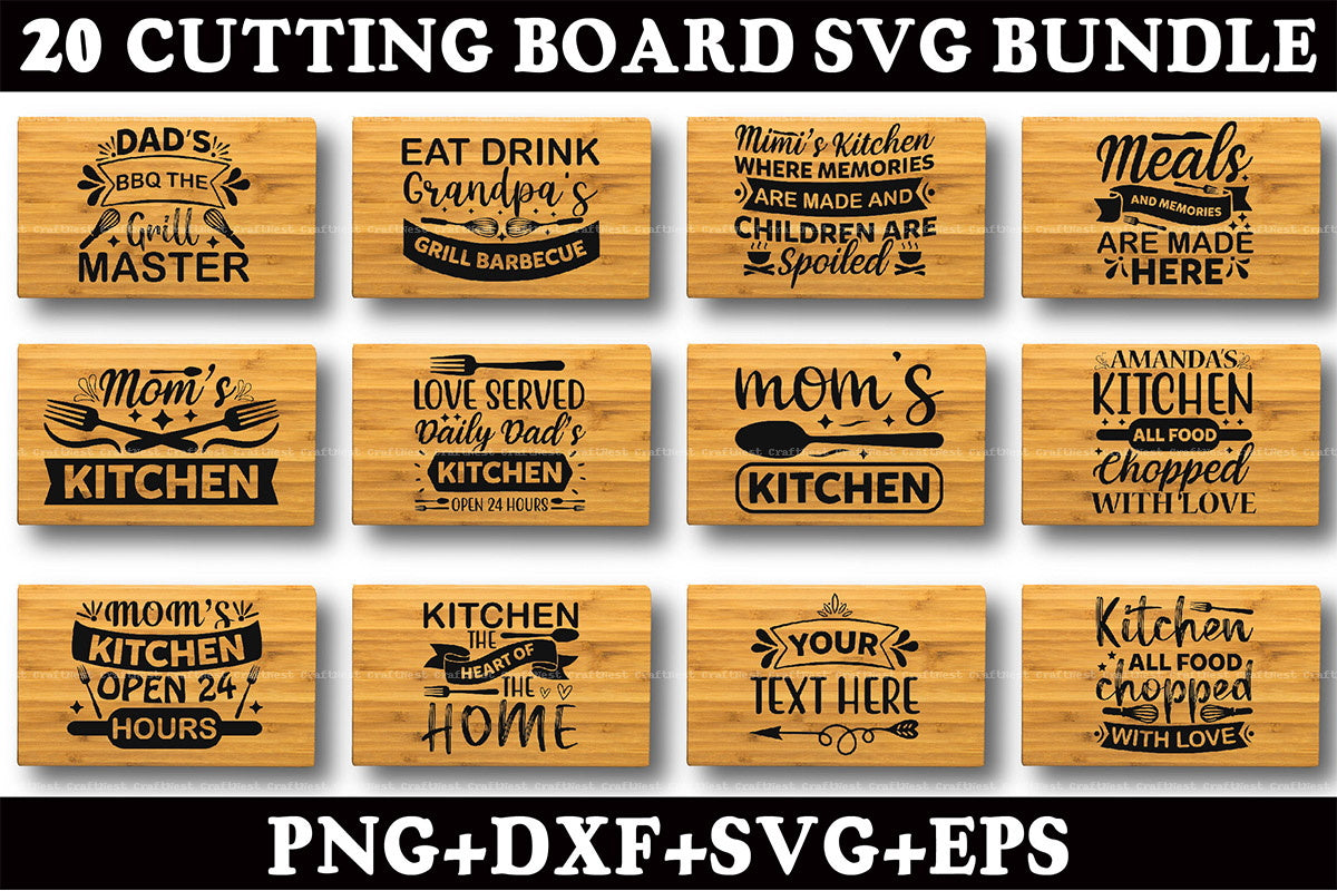 Cutting Board SVG Bundle 3