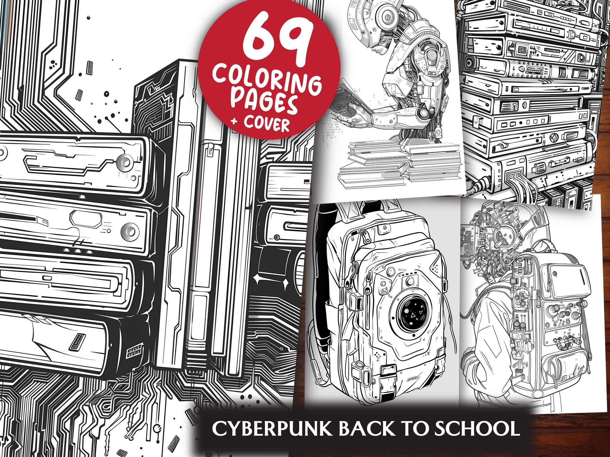 Cyberpunk Back To School Coloring Books - CraftNest - Digital Crafting and Art