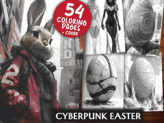 Cyberpunk Easter Coloring Books - CraftNest