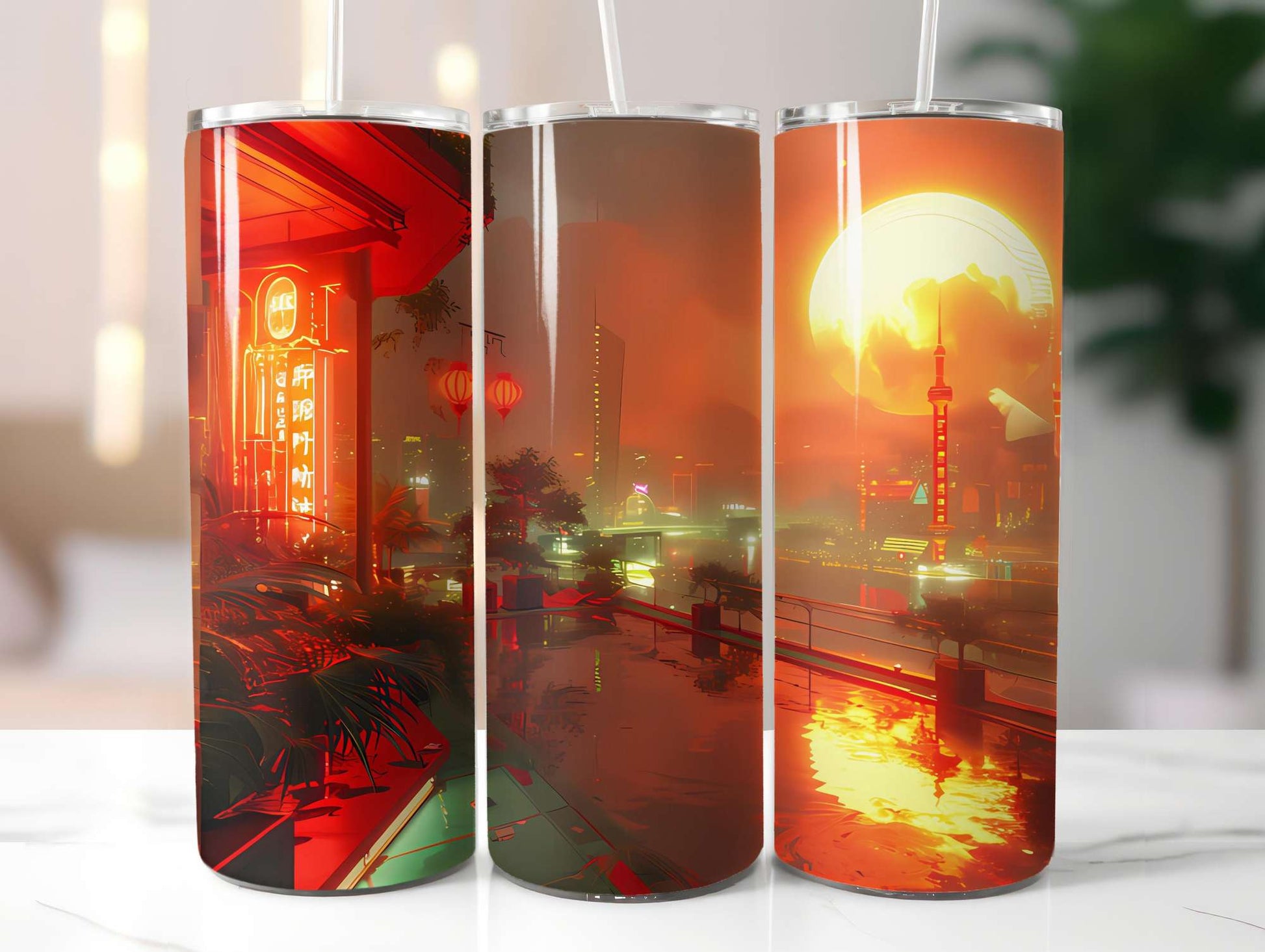 Cyberpunk Summer 3 Tumbler Wrap - CraftNest - Digital Crafting and Art