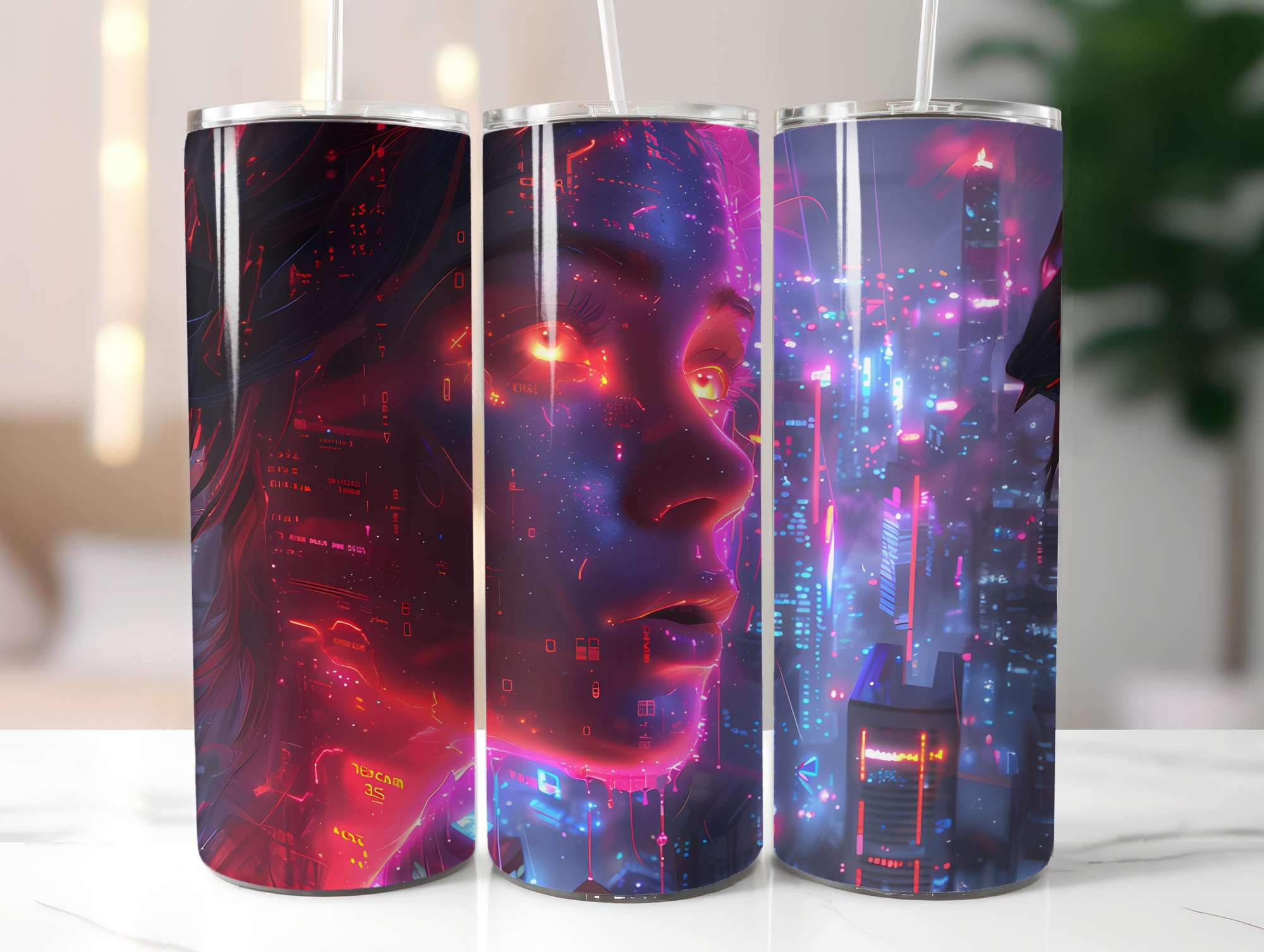 Cyberpunk Summer 5 Tumbler Wrap - CraftNest - Digital Crafting and Art