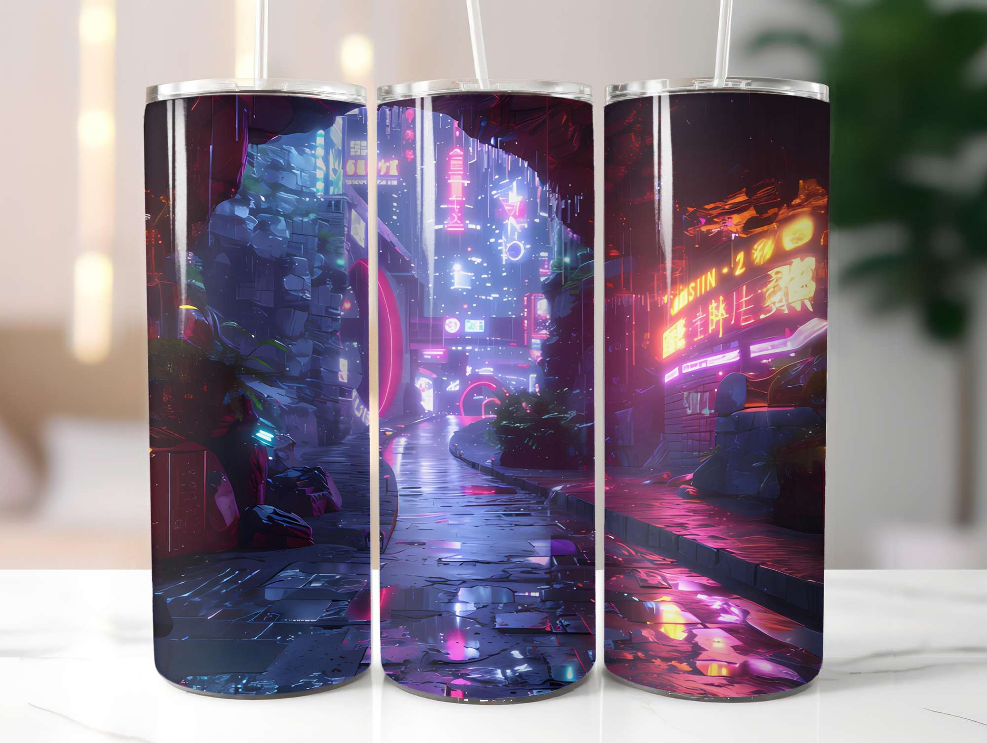 Cyberpunk Summer 5 Tumbler Wrap - CraftNest - Digital Crafting and Art