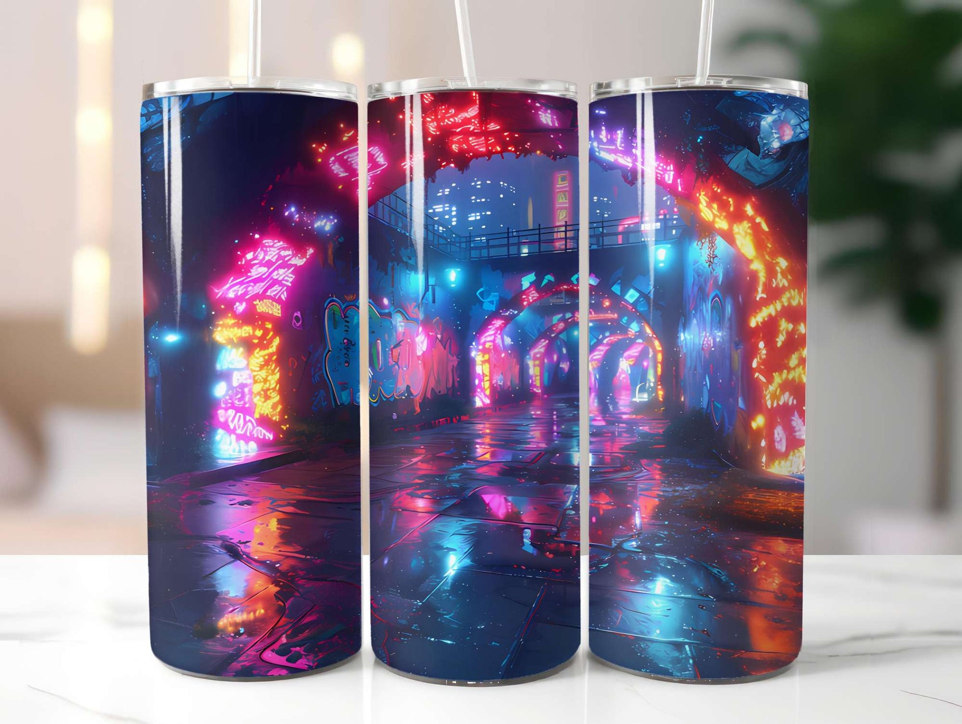 Cyberpunk Summer 3 Tumbler Wrap - CraftNest - Digital Crafting and Art