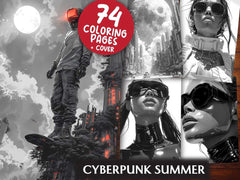 Cyberpunk Summer Coloring Books - CraftNest - Digital Crafting and Art