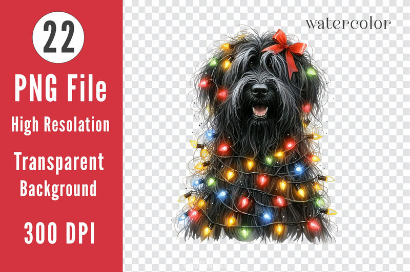 Dog Wrapped In Christmas Lights Clipart Bundle 2 - CraftNest - Digital Crafting and Art