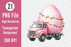 Easter Truck With Egg Clipart Bundle 1 - CraftNest - Digital Crafting and Art