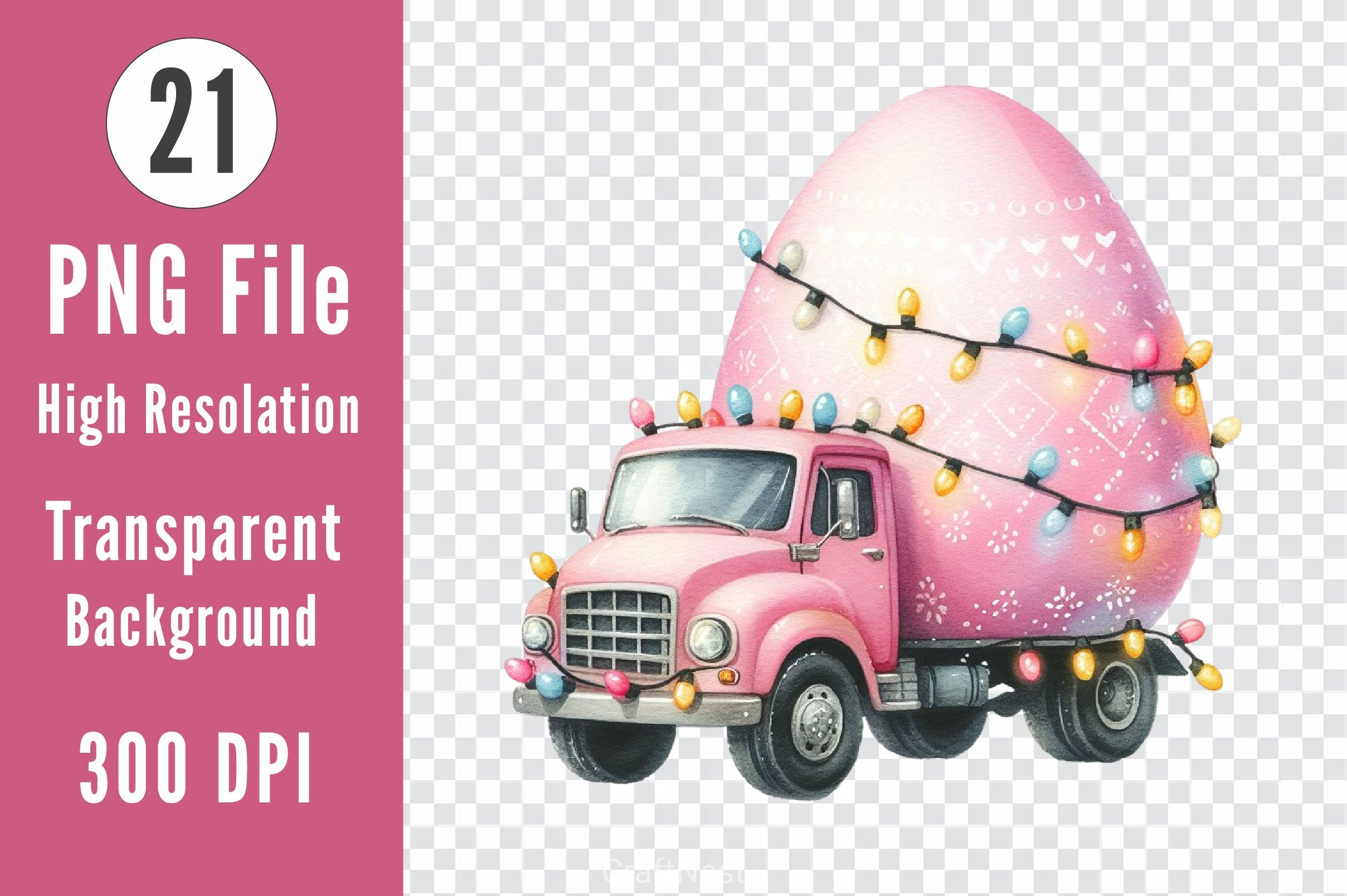 Easter Truck With Egg Clipart Bundle 1 - CraftNest - Digital Crafting and Art