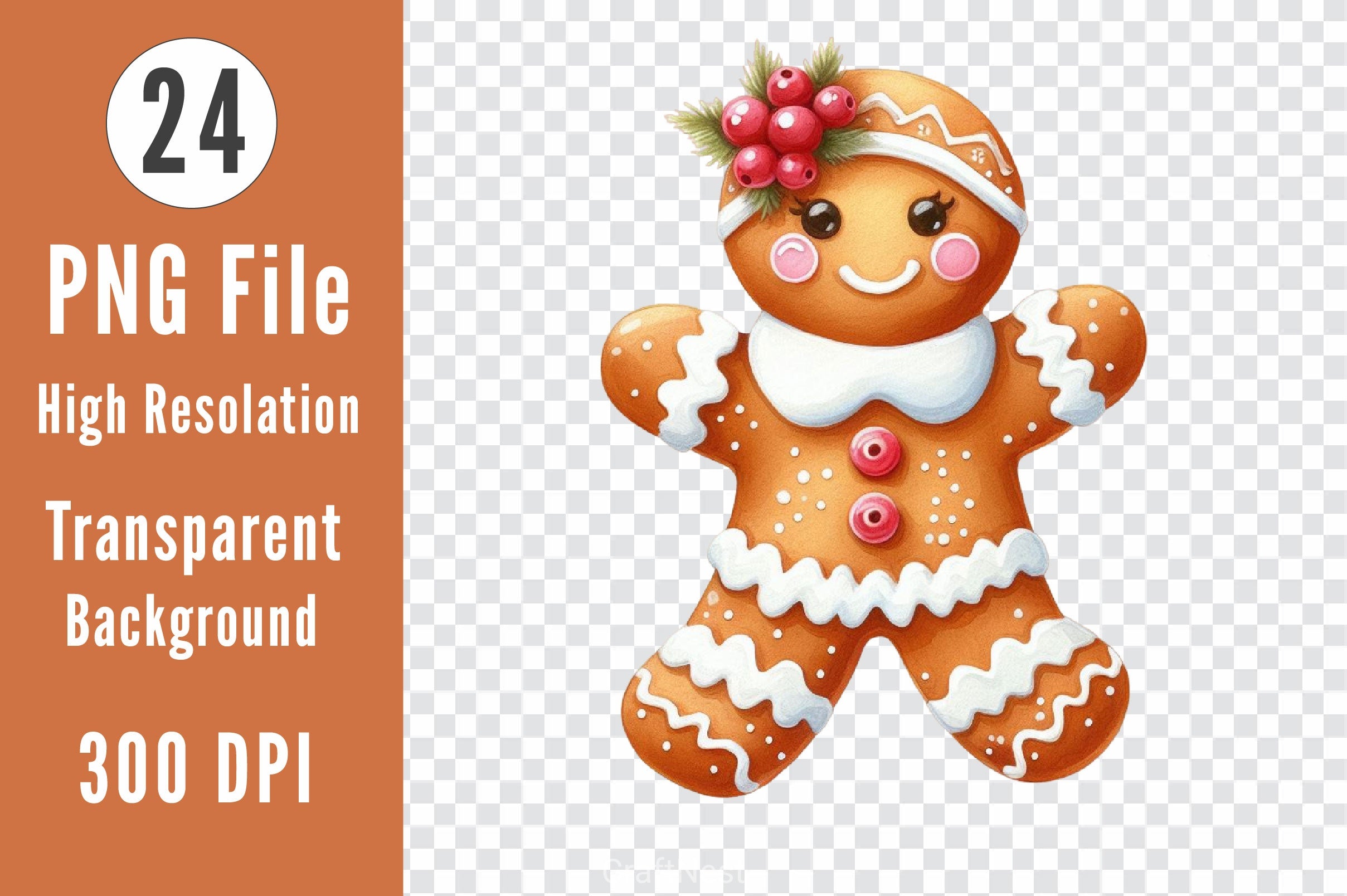 Christmas Gingerbread Cookie Clipart Bundle - CraftNest - Digital Crafting and Art