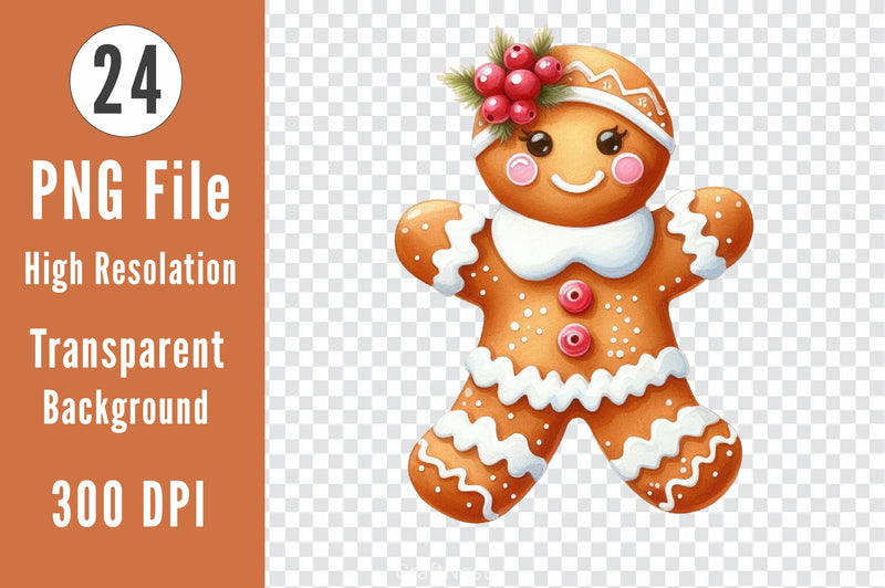 Christmas Gingerbread Cookie Clipart Bundle - CraftNest - Digital Crafting and Art