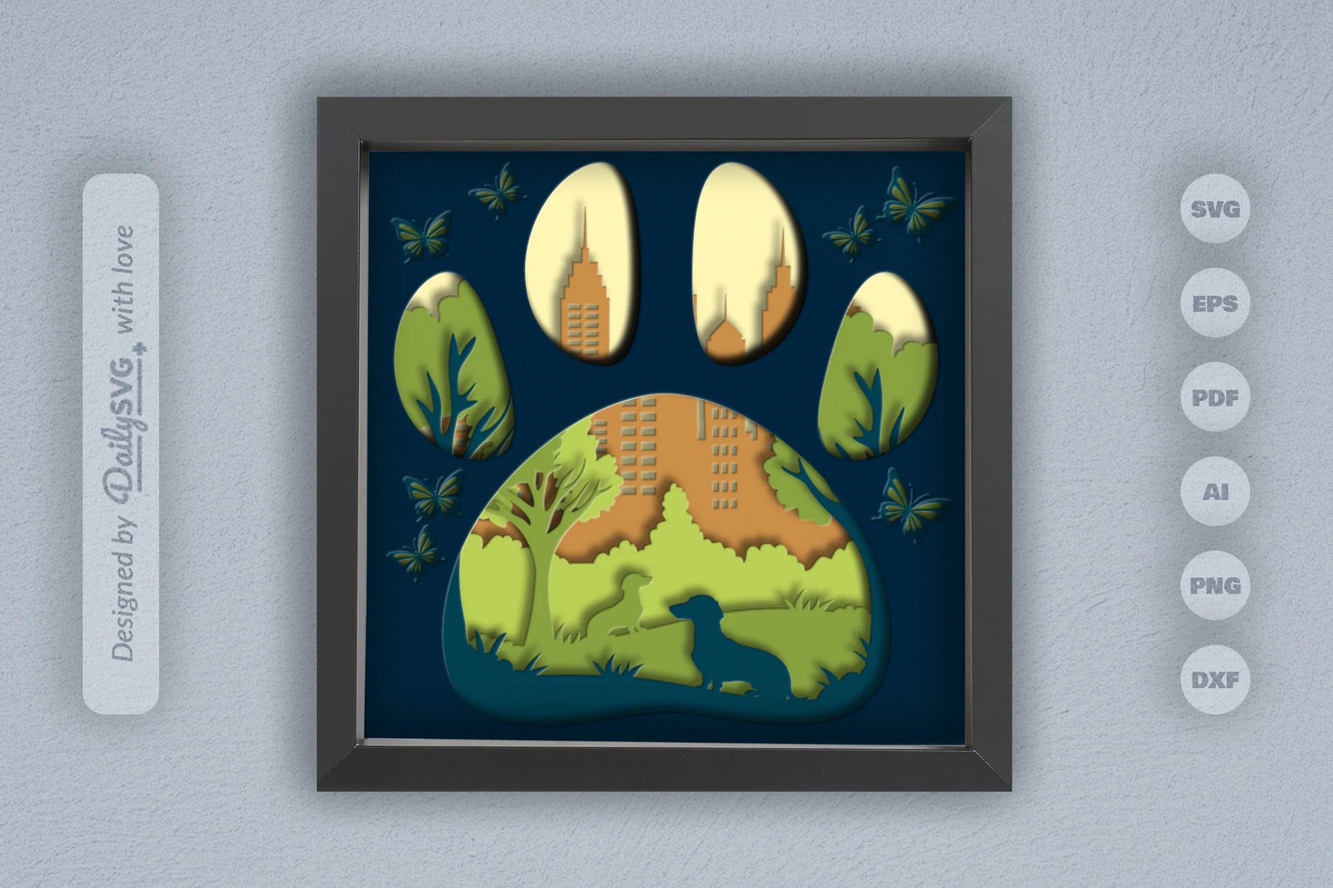 Dachshund Park Papercut SVG Bundle - CraftNest - Digital Crafting and Art