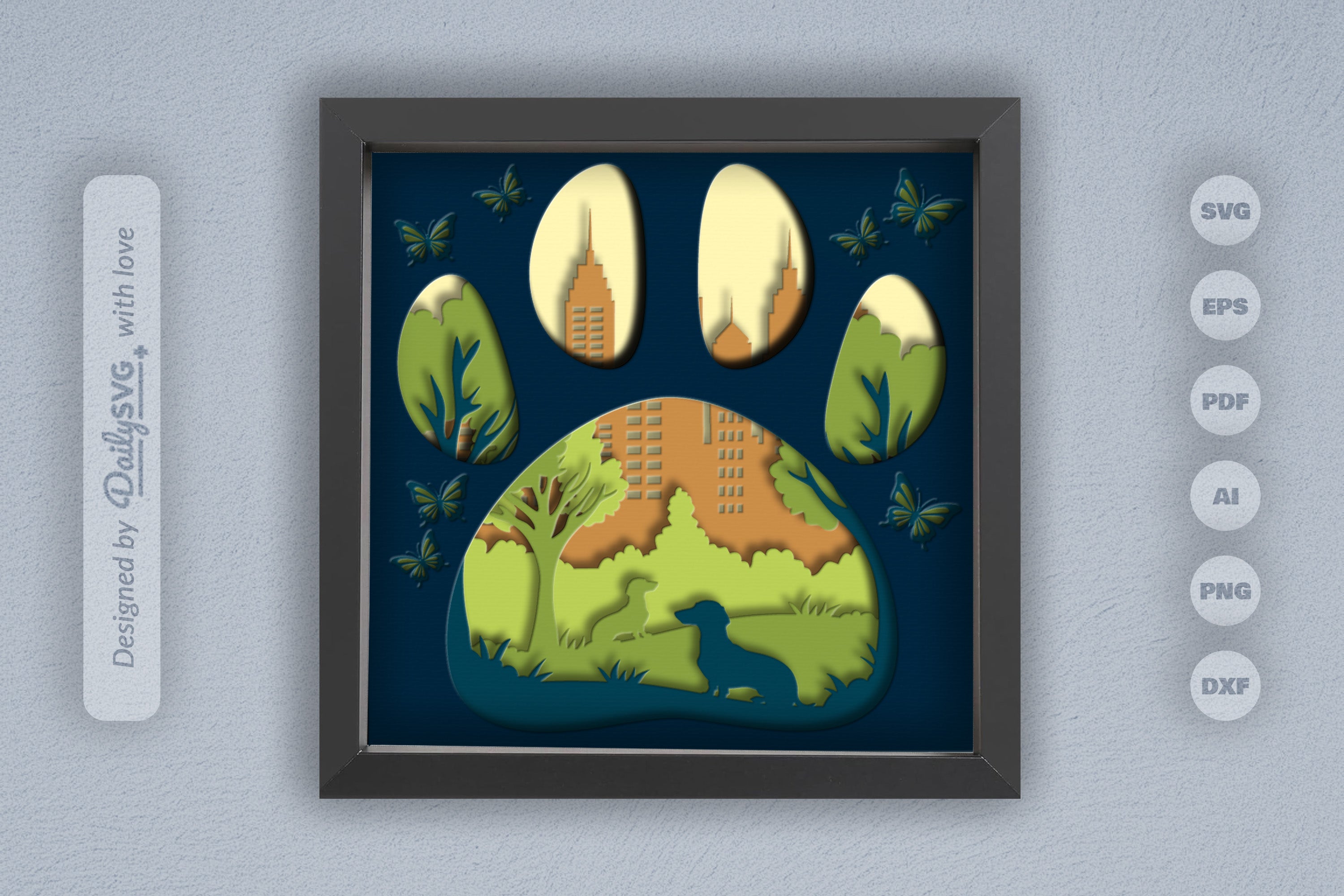 Dachshund Park Papercut SVG Bundle