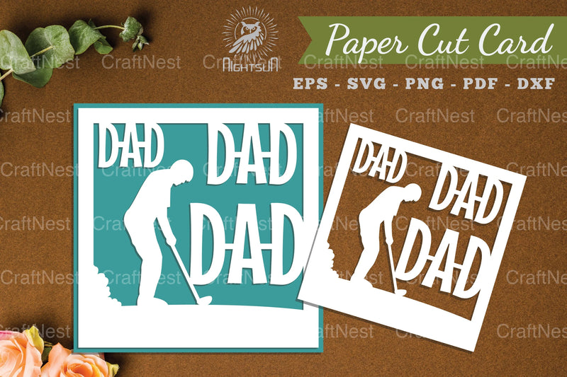 Vintage Dad Paper Cut Card SVG Bundle - CraftNest - Digital Crafting and Art