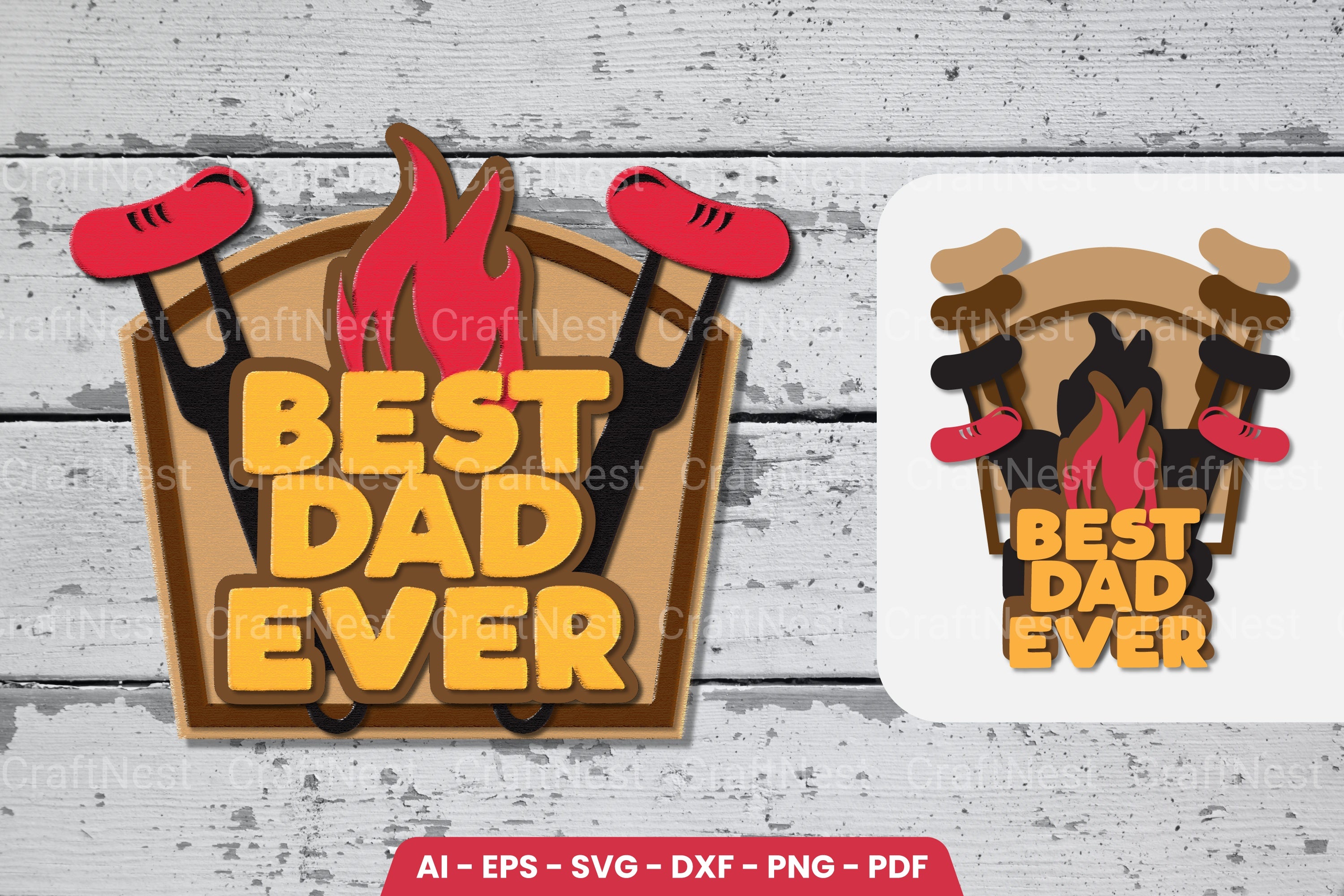Dad's BBQ Lasercut SVG Clipart Bundle