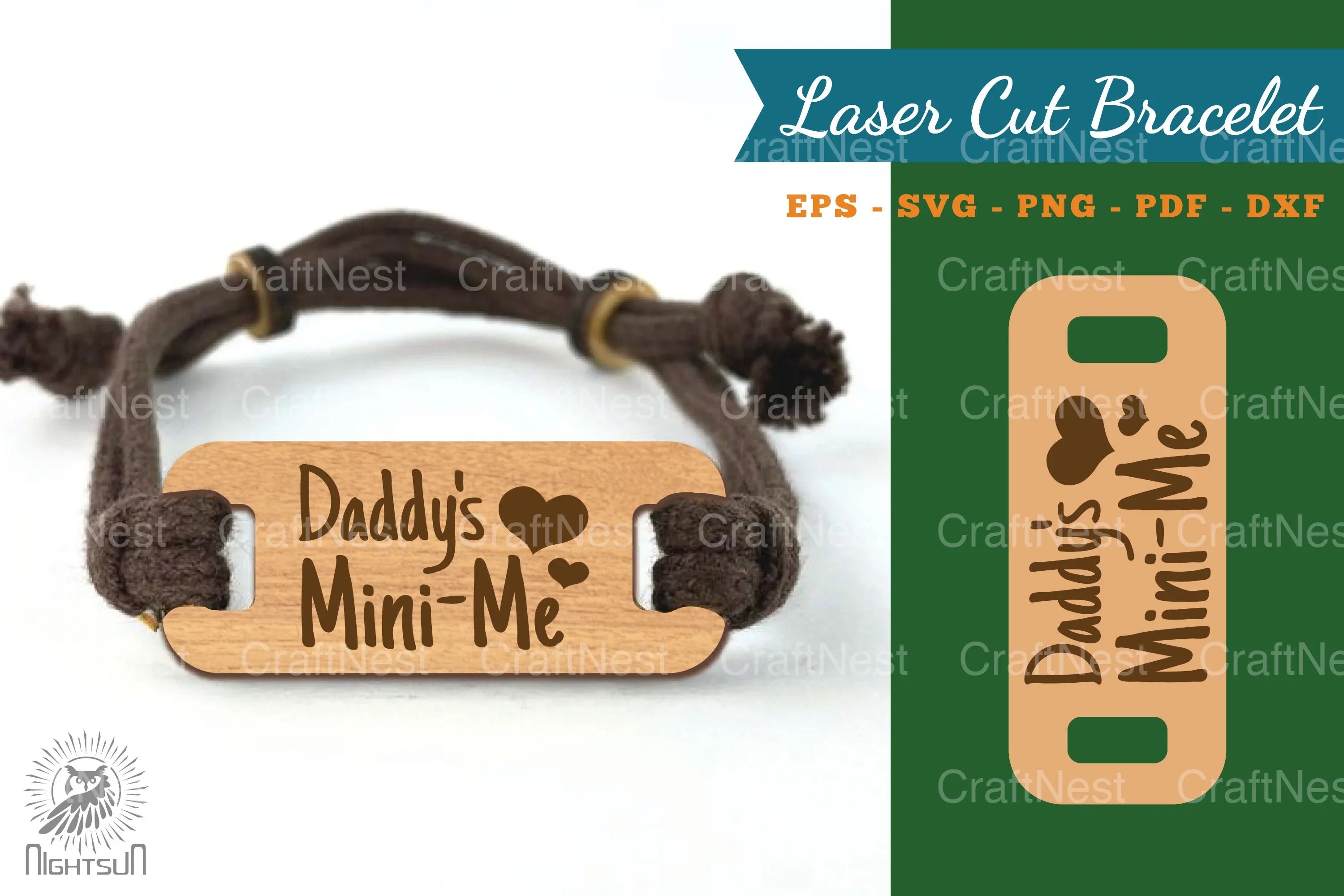 Daddy's Laser Cut Bracelet Design Bundle - CraftNest - Digital Crafting and Art