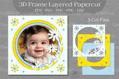 Vintage 1959 Daisy Flower 3D Frame Clipart Bundle - CraftNest - Digital Crafting and Art