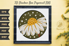 Daisy Flower 3D Shadow Box Papercut Clipart Bundle - CraftNest - Digital Crafting and Art