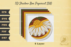 Daisy Flower 3D Shadow Box Papercut Clipart Bundle - CraftNest - Digital Crafting and Art