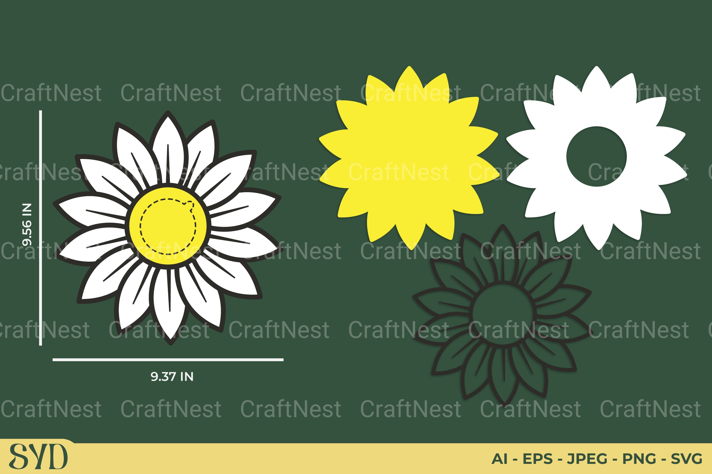 Daisy Flower Candy Holder SVG Clipart Bundle