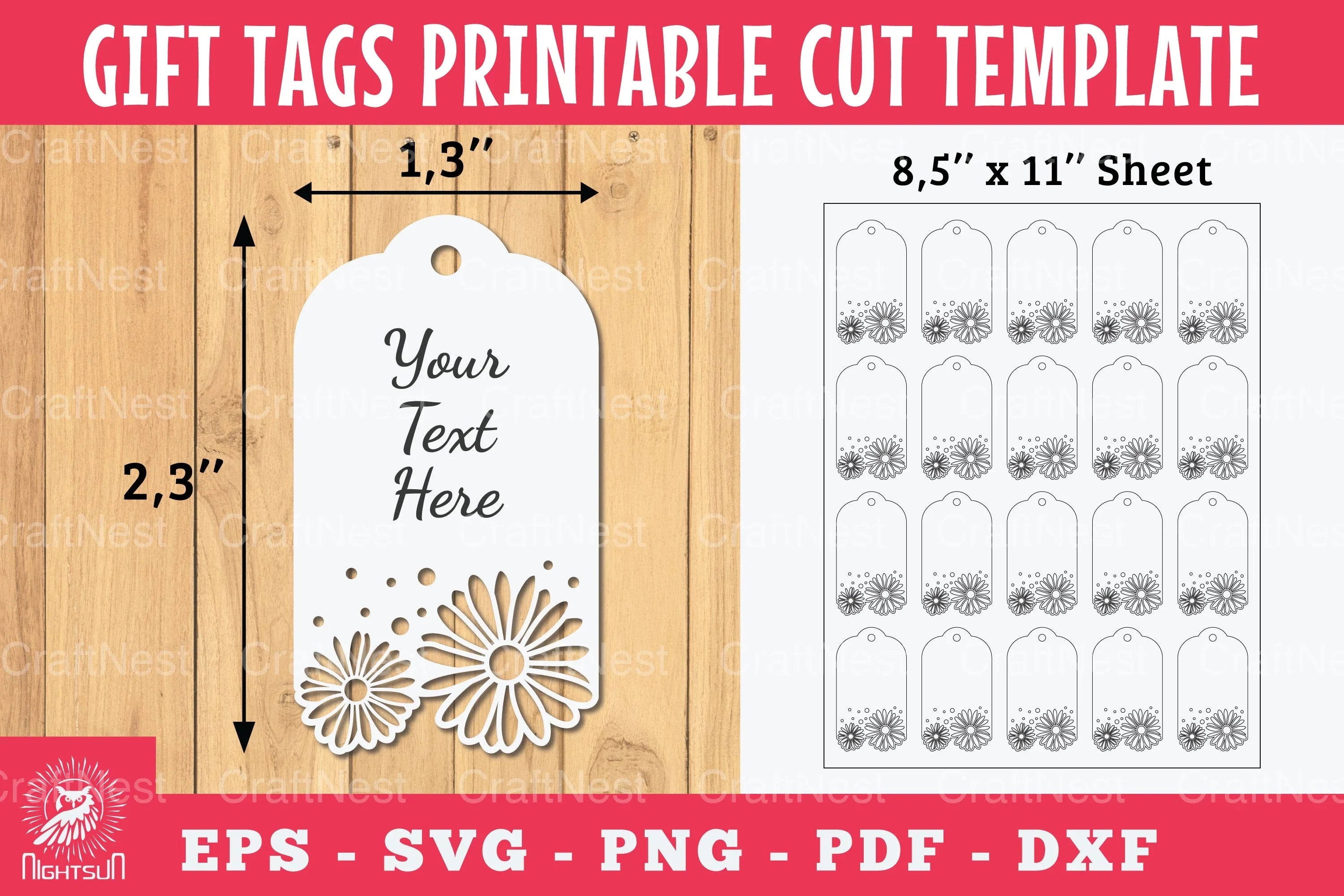 Daisy Flower Gift Tags Printable Clipart Bundle - CraftNest - Digital Crafting and Art