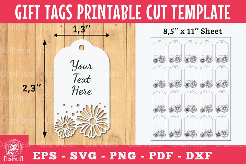 Daisy Flower Gift Tags Printable Clipart Bundle - CraftNest - Digital Crafting and Art
