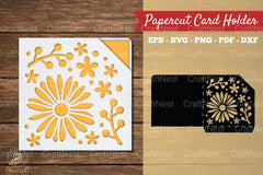 Daisy Flower Papercut Card Holder Clipart Bundle - CraftNest - Digital Crafting and Art