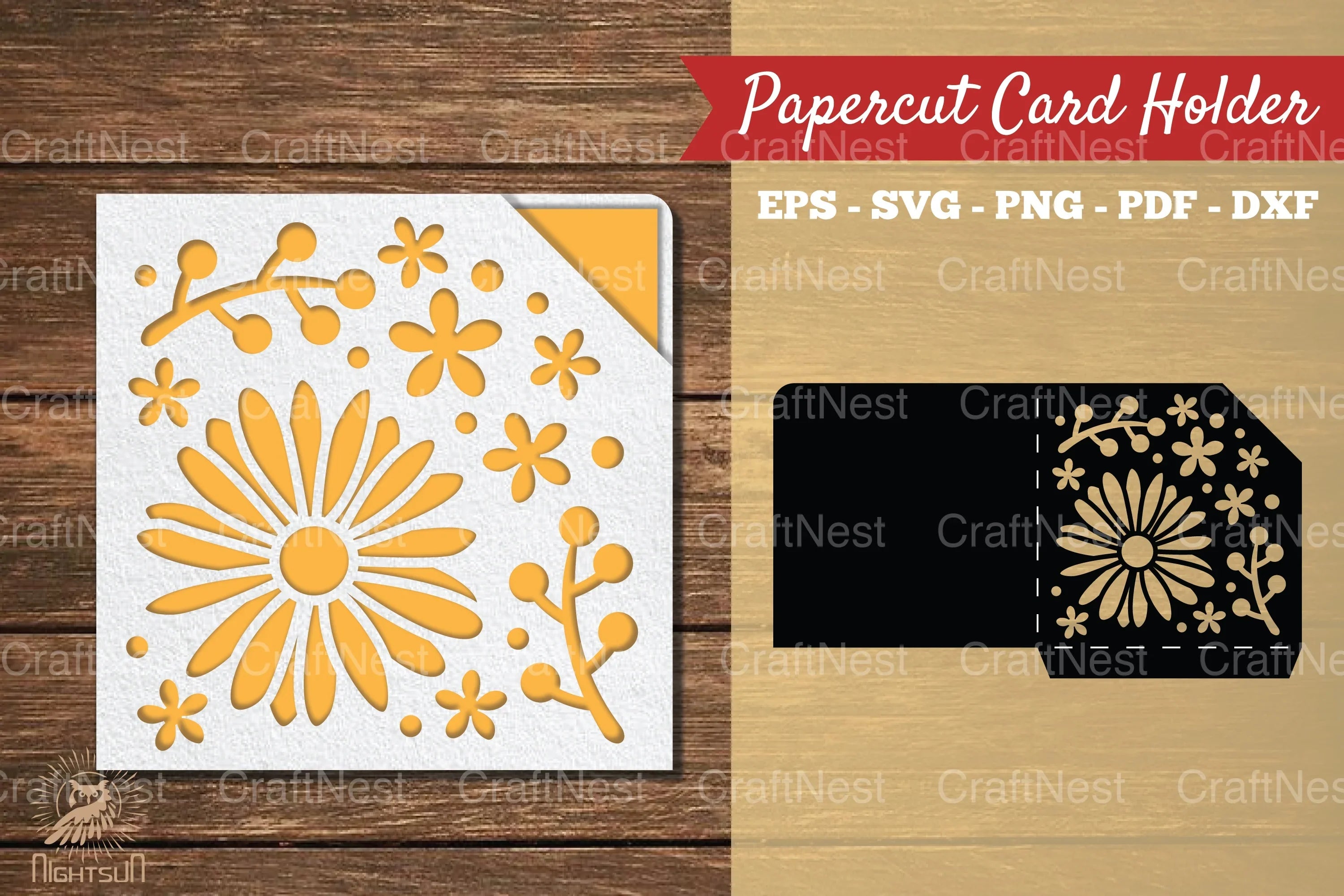 Daisy Flower Papercut Card Holder Clipart Bundle - CraftNest - Digital Crafting and Art