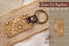 Daisy Flowers Laser Cut Keychain Design Bundle - CraftNest - Digital Crafting and Art