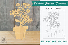 Daisy Flowers Printable Cut Template Bundle - CraftNest - Digital Crafting and Art