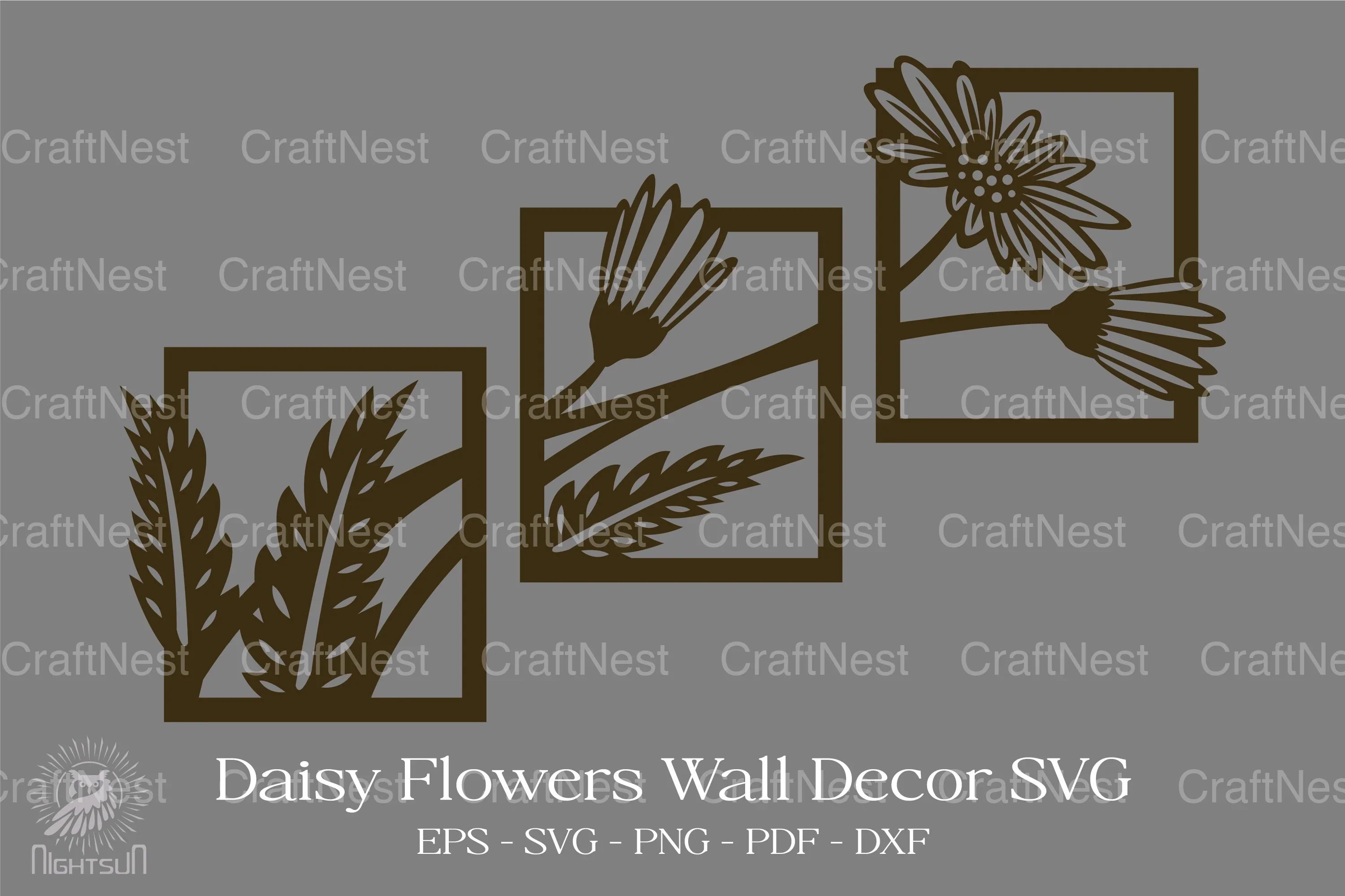 Daisy Flowers Wall Decor Clipart Bundle - CraftNest - Digital Crafting and Art