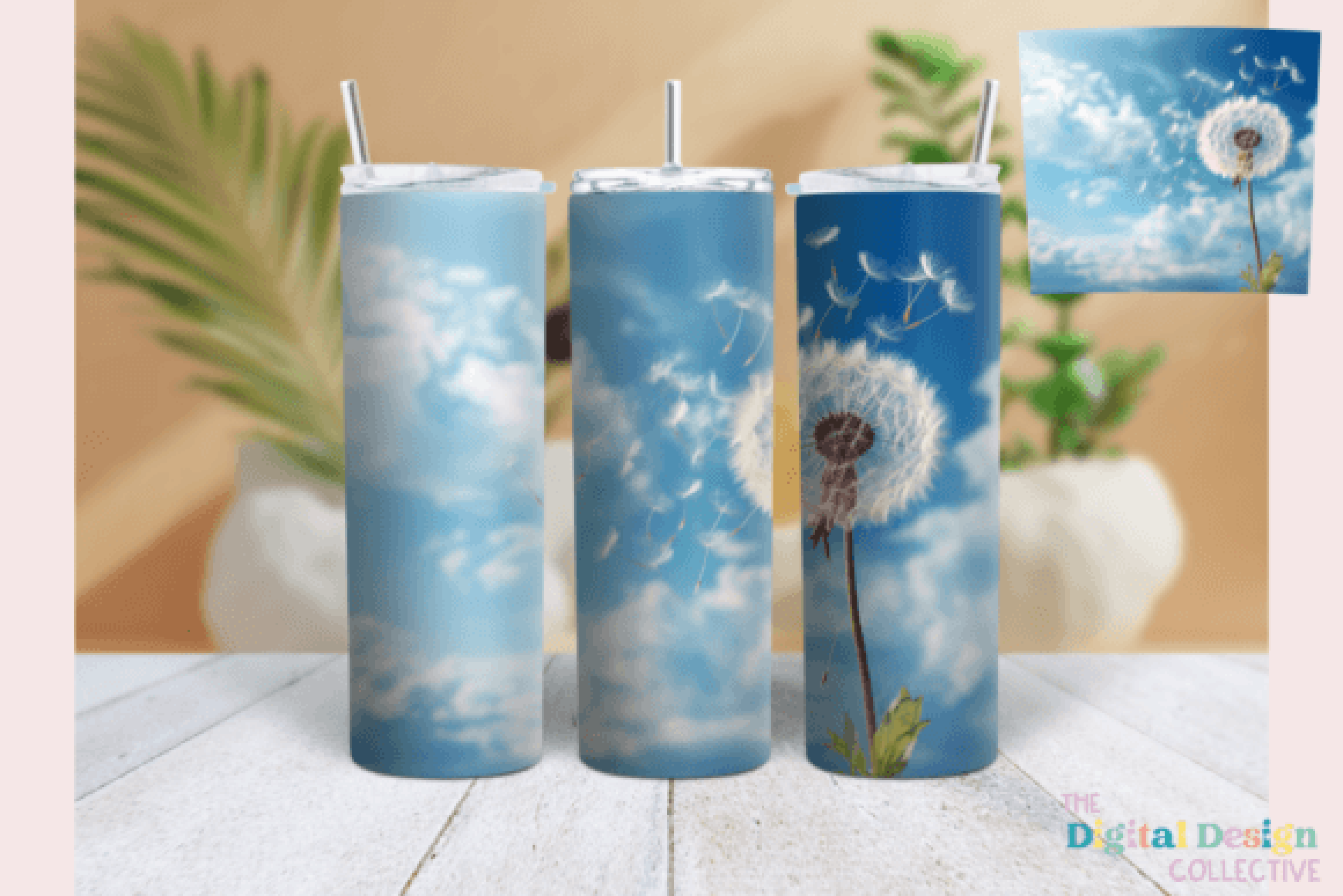 Dandelion Flowers Tumbler Wrap Bundle