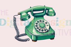 Dark Green Floral Vintage Phone Clipart Bundle - CraftNest - Digital Crafting and Art