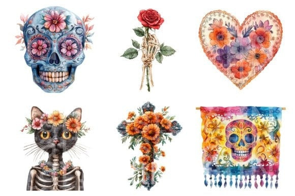 Day of the Dead Clipart Bundle - CraftNest - Digital Crafting and Art