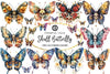 Day of the Dead Sugar Skull Butterfly Clipart Bundle