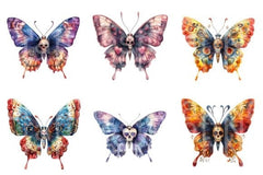 Day of the Dead Sugar Skull Butterfly Clipart Bundle - CraftNest - Digital Crafting and Art