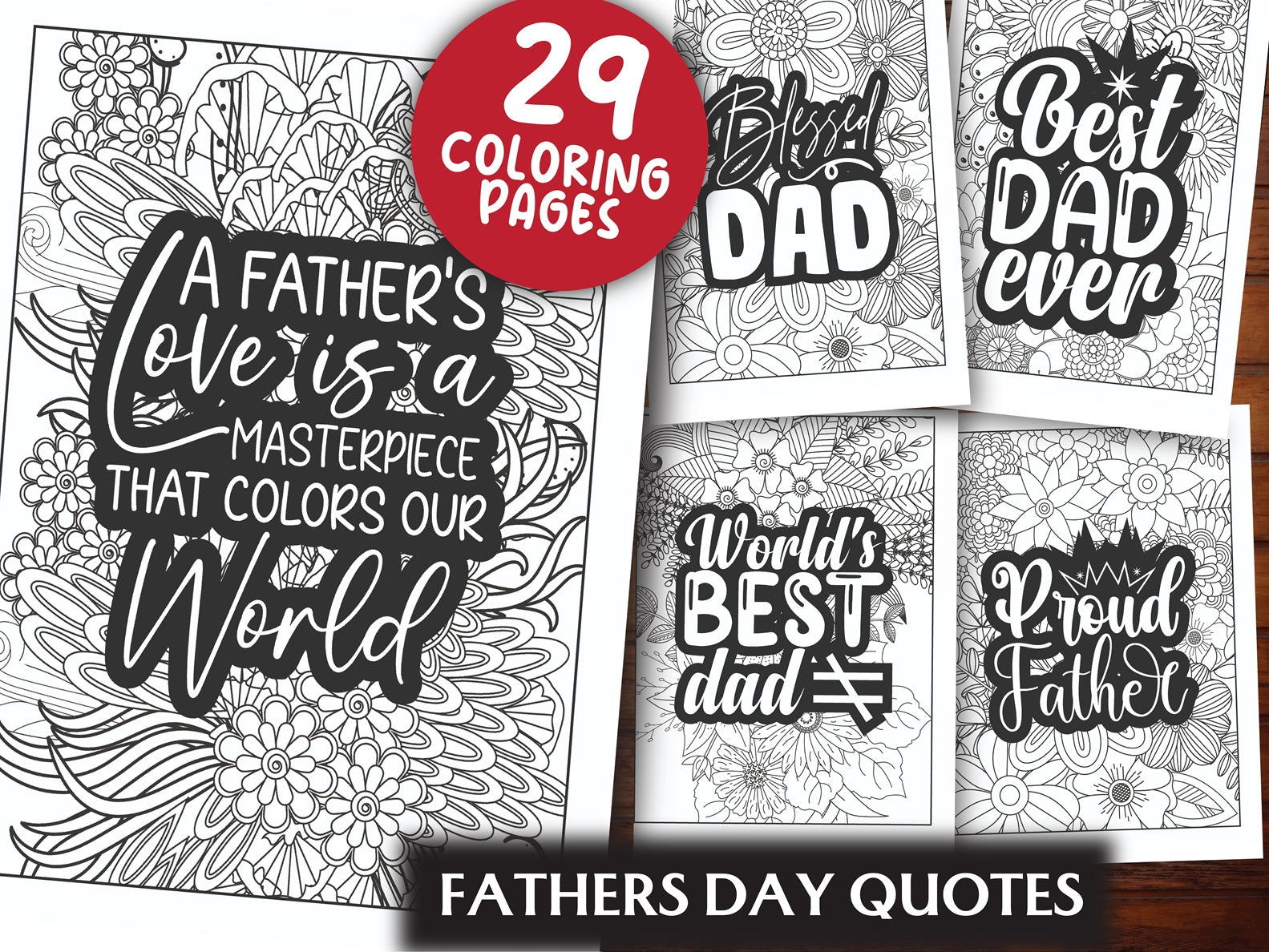 Father's Day Quotes Coloring Book - CraftNest - Digital Crafting and Art