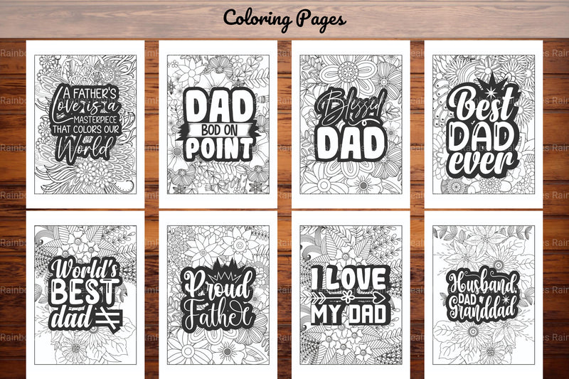Father's Day Quotes Coloring Book - CraftNest - Digital Crafting and Art