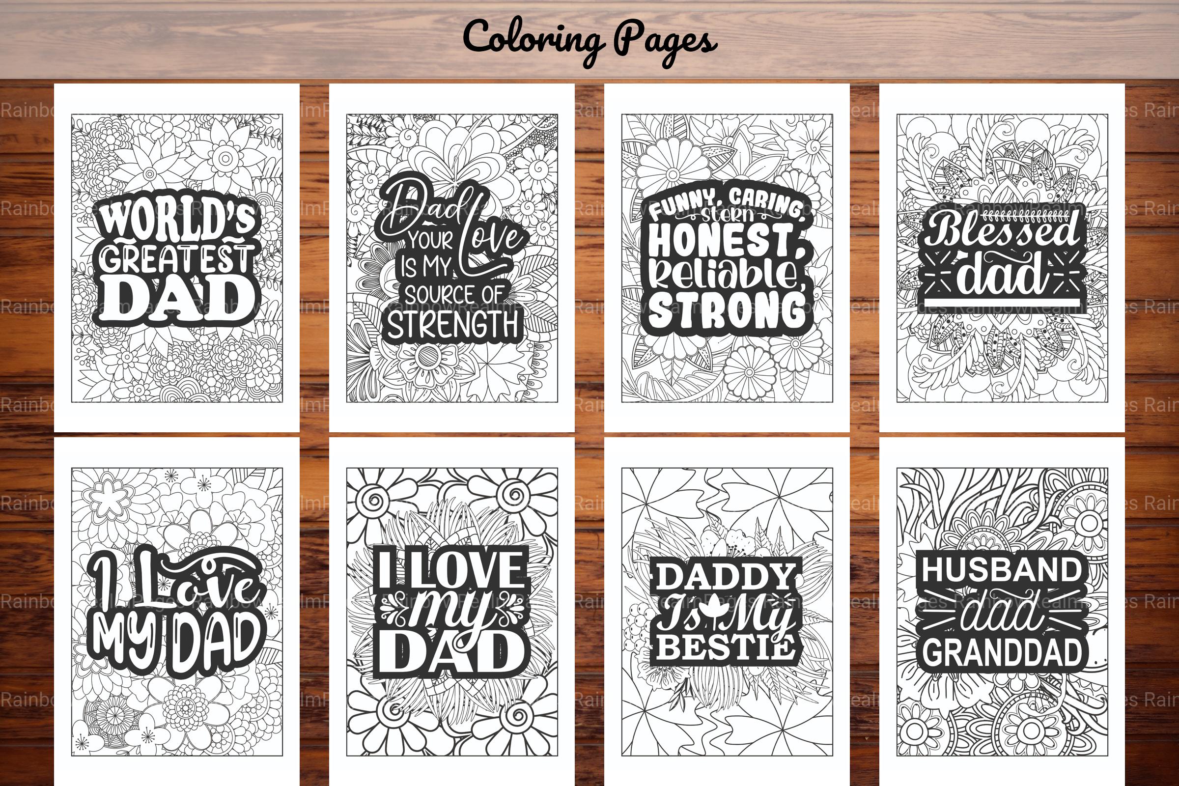 Father's Day Quotes Coloring Book - CraftNest - Digital Crafting and Art