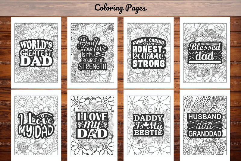 Father's Day Quotes Coloring Book - CraftNest - Digital Crafting and Art