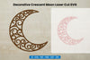 Decorative Crescent Moon Laser Cut SVG Clipart Bundle