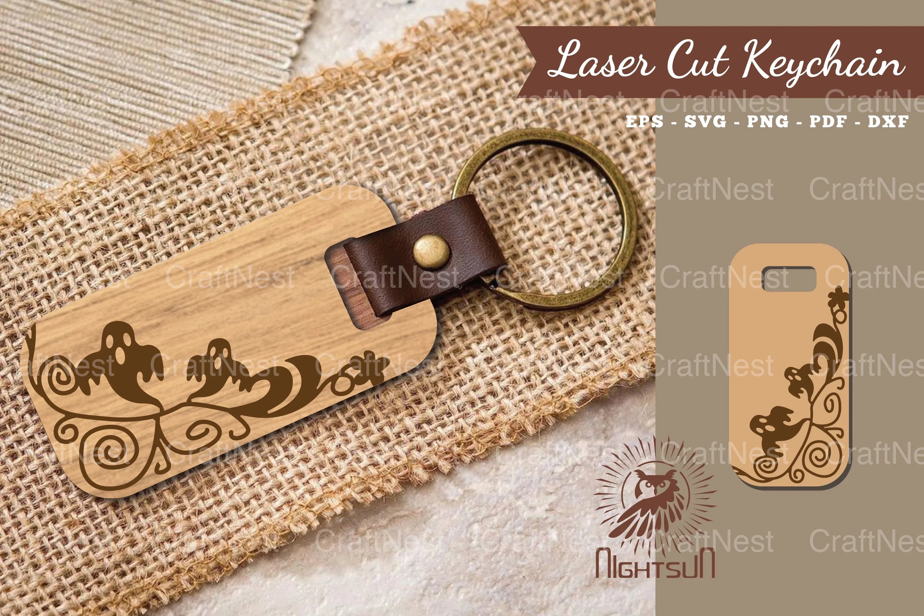 Decorative Ghost Laser Cut Keychain Clipart Bundle - CraftNest - Digital Crafting and Art