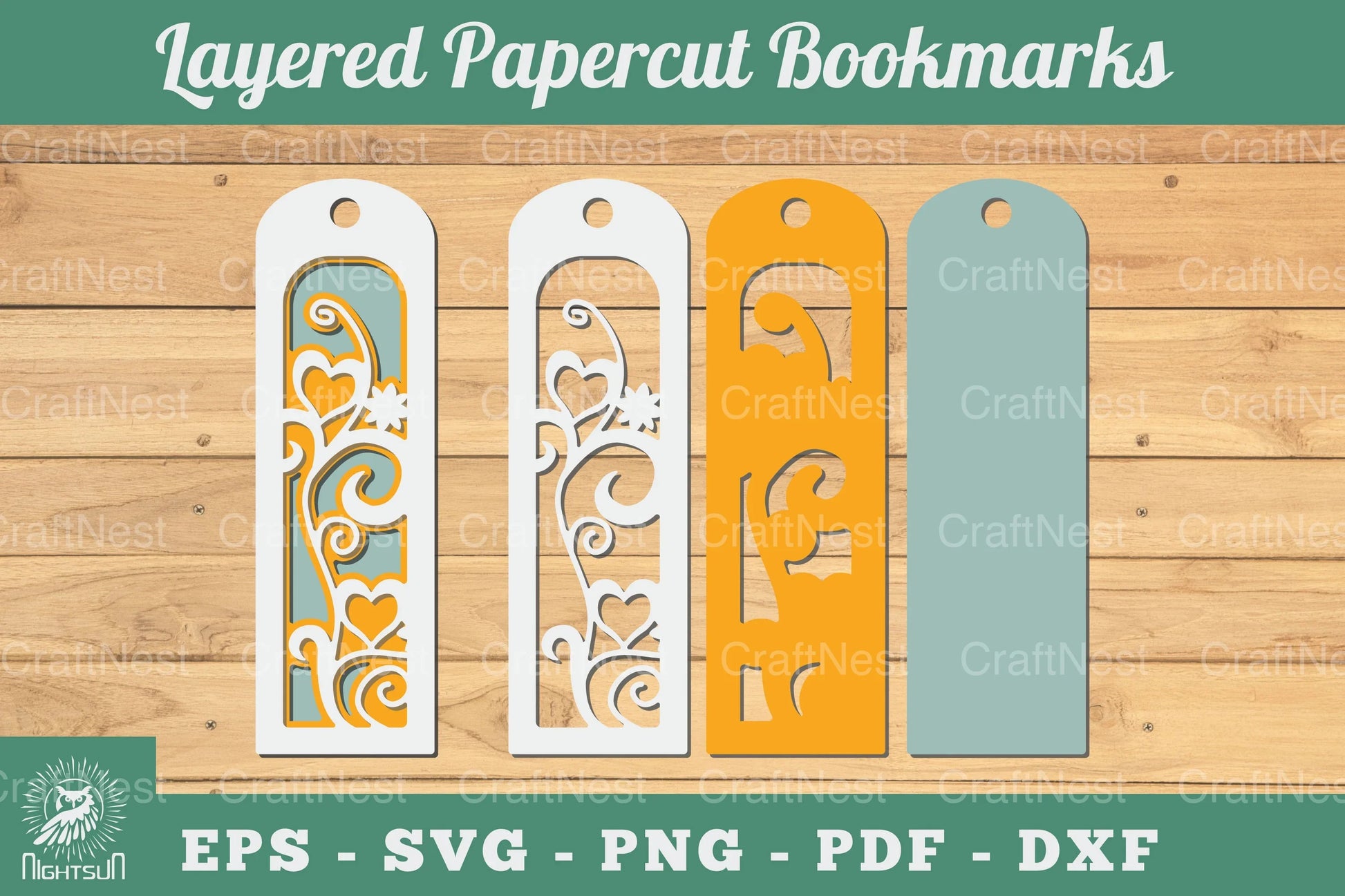 Decorative Heart 3D Papercut Bookmarks Clipart Bundle - CraftNest - Digital Crafting and Art