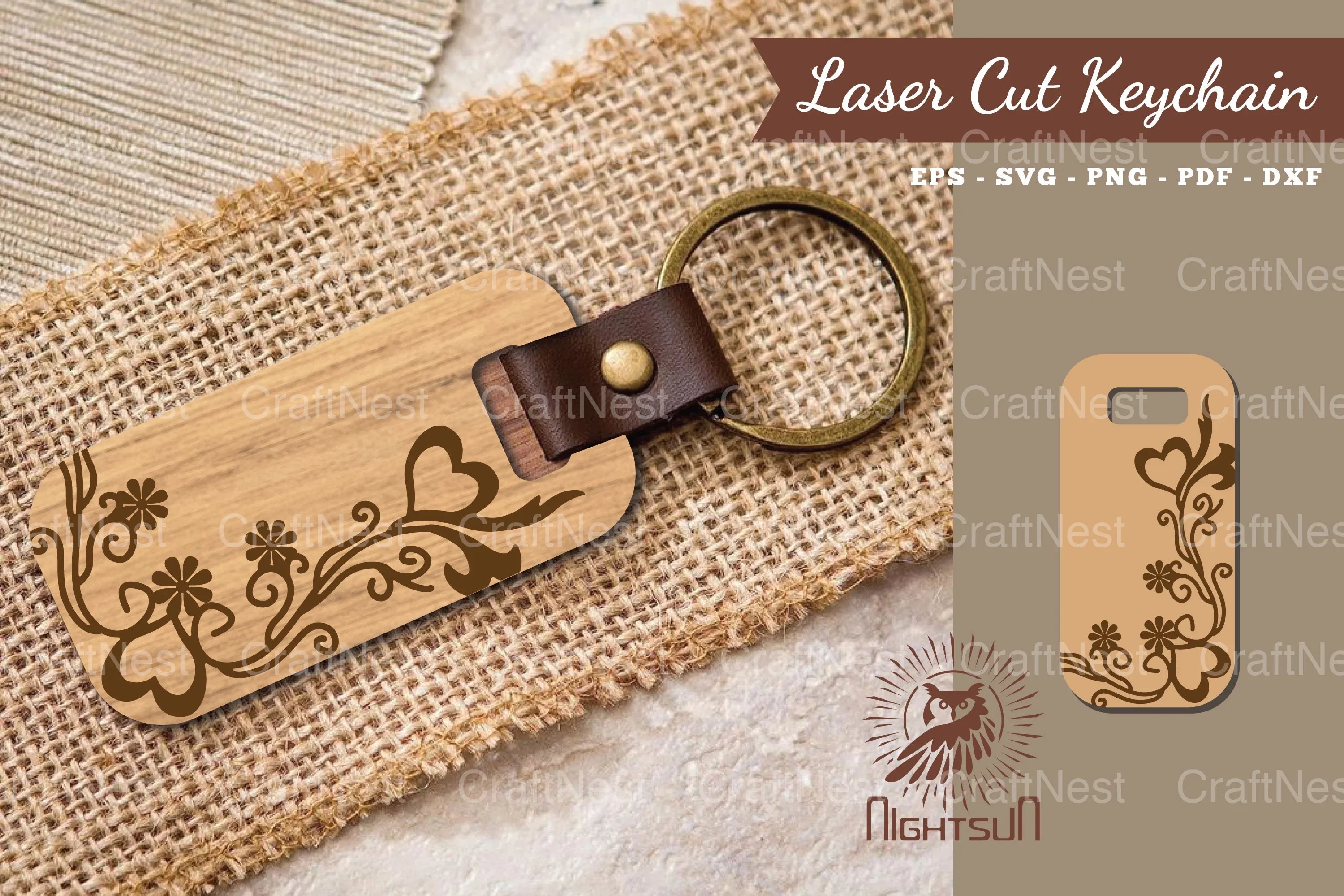 Decorative Heart Laser Cut Keychain Design Bundle - CraftNest - Digital Crafting and Art